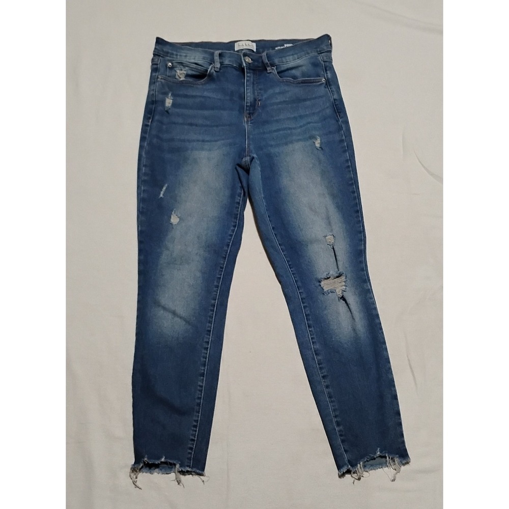 Nicole Miller New York SOHO Women's High Rise Ankle Skinny Jeans Blue 8